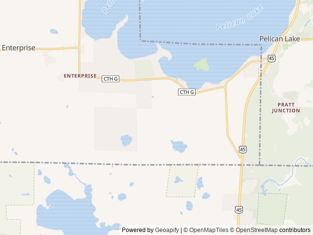 Map of Christian's Campground location at Pelican Lake, WI, United States
