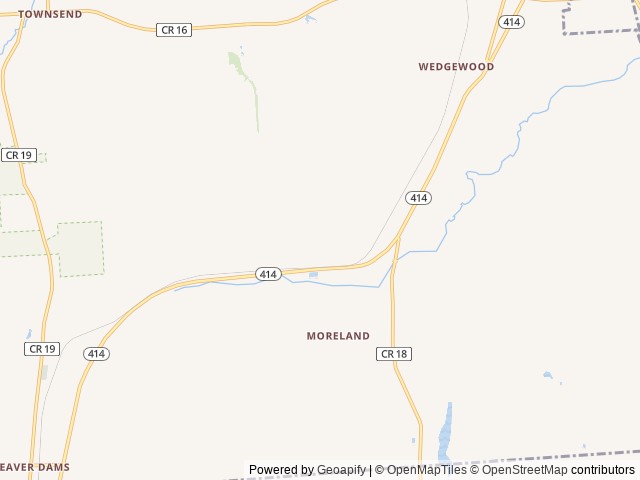 Map of Watkins Glen / Corning KOA Resort location at Watkins Glen, NY, United States