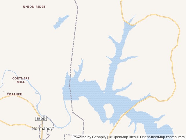Map of Cedar Point Campground location at Manchester, TN, United States