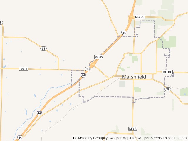 Map of RV Express 66 location at Marshfield, MO, United States