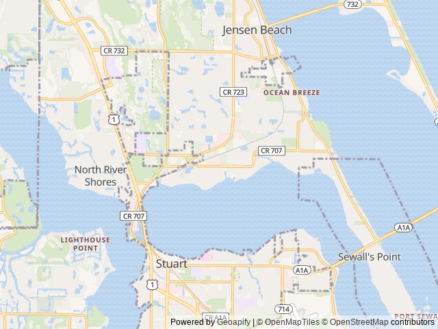 Map for 2019 Thor Freedom Elite (One Way Available) near Jensen Beach, FL
