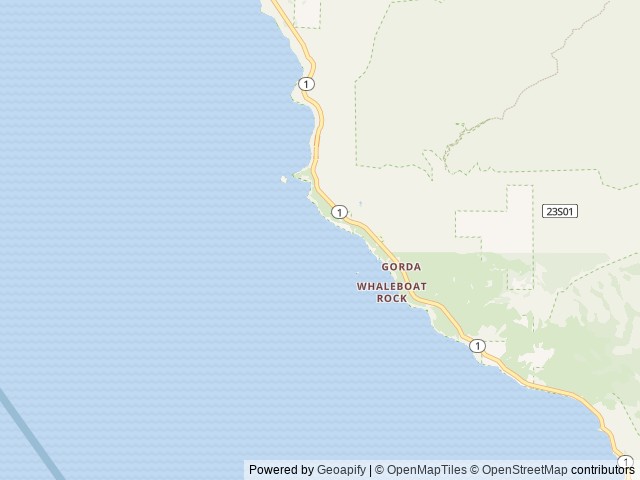 Map of Treebones Resort location at Big Sur, CA, United States