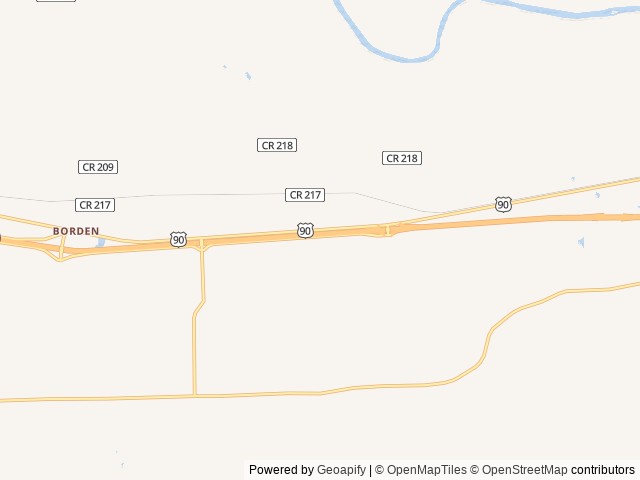 Map of Blue Bonnet Meadow RV Park location at Weimar, TX, United States
