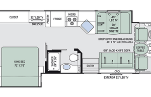 NO BURNINGMAN - NO DRIVING. GLAMPING AT ITS BEST! LUXURIOUS 2018 THOR A.C.E. MOTOR COACH W/ 2 BATHS, OUTDOOR TV, SLEEPS 8!