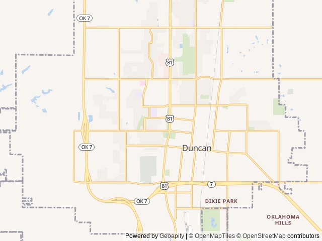 Map of Fuqua Park East location at Duncan, OK, United States