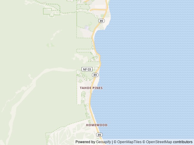 Map of Kaspian Campground location at South Lake Tahoe, CA, United States