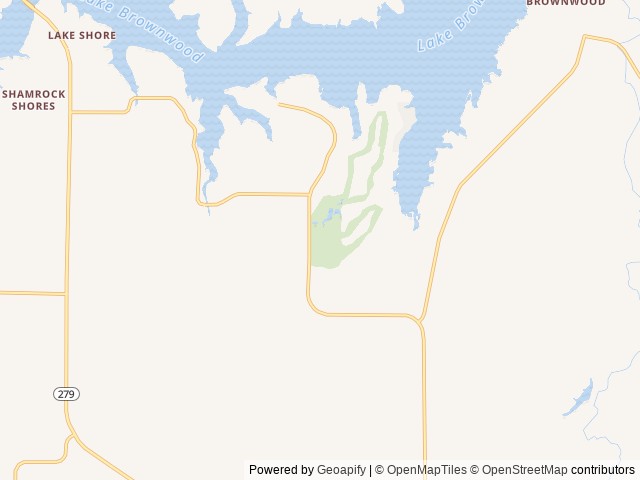 Map of The Hideout Golf Club & Resort location at Brownwood, TX, United States