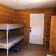 Bunkbeds, shelves and backdoor