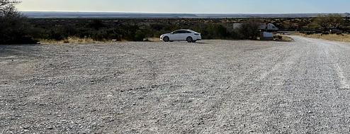 View of trailhead parking located next to the Frijole Horse Corral Campsite.  This area is available for larger horse trailers too.
