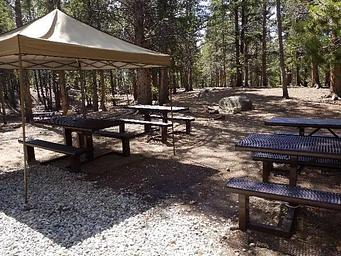 Printer Boy Group Campground picnic tables