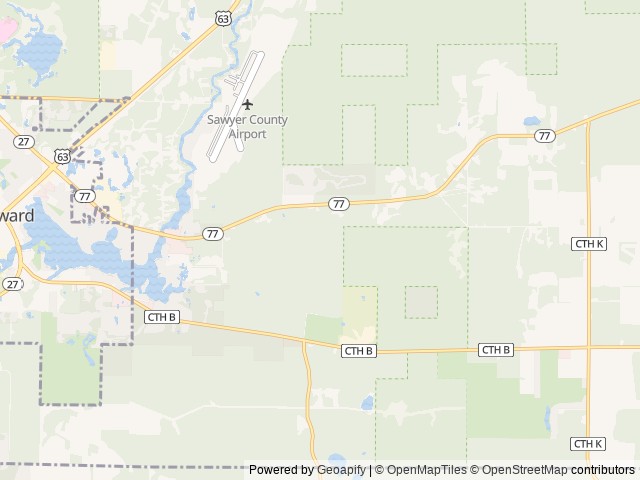 Map of Nature Calls Campground & RV Park location at Hayward, WI, United States