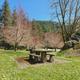 Look Lake Day Use picnic table on a sunny, blue sky day.