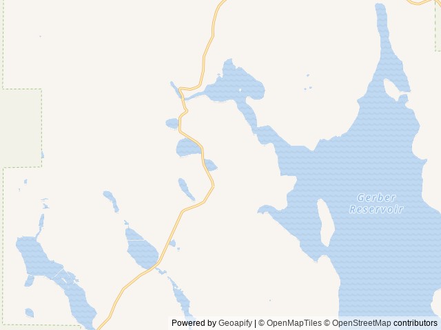 Map of Gerber Recreation Area location at Klamath Falls, OR, United States