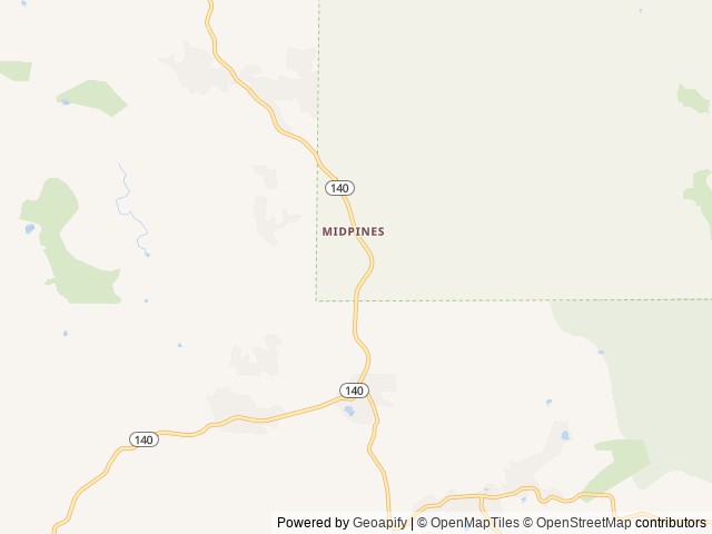 Map of AutoCamp Yosemite location at Midpines, CA, United States