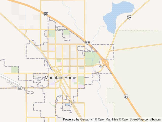 Map of Wagon Wheel RV Park location at Mountain Home, ID, United States