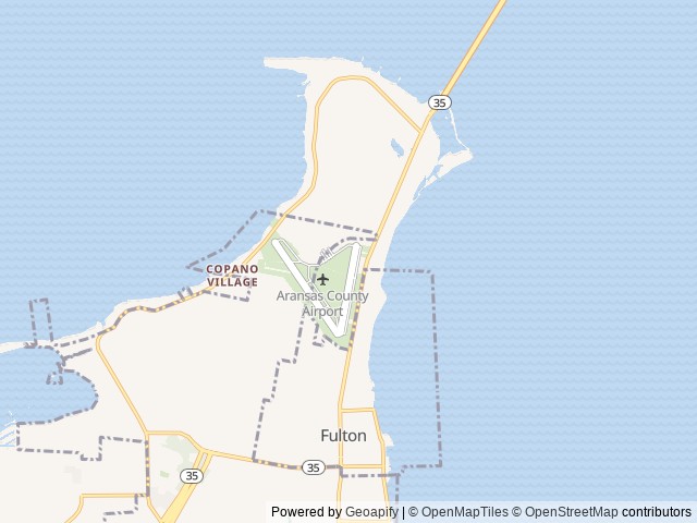 Map of Live Oak Point RV Resort location at Fulton, TX, United States