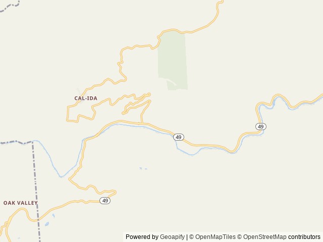 Map of Fiddle Creek location at Nevada City, CA, United States