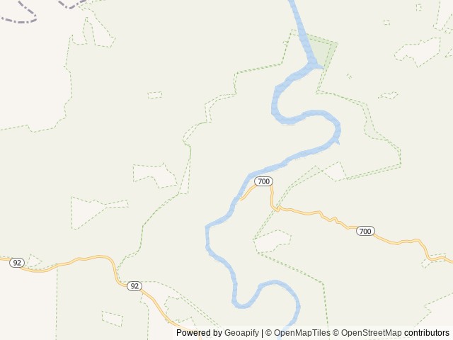 Map of Alum Ford Campground location at Whitley City, KY, United States
