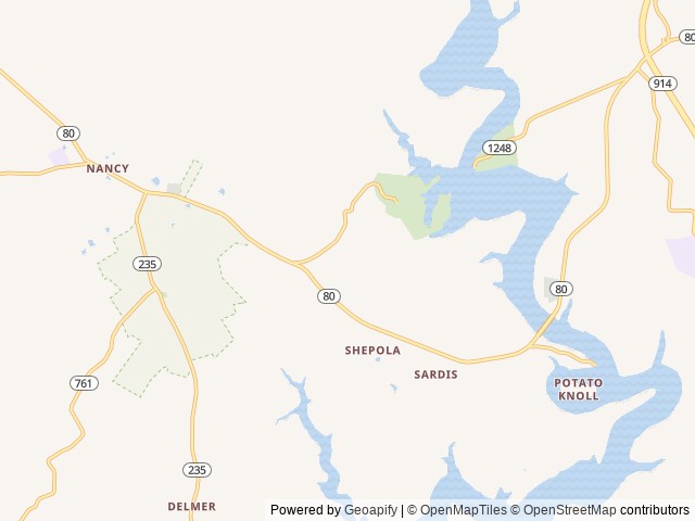 Map of Park Paradise RV Campground location at Nancy, KY, United States