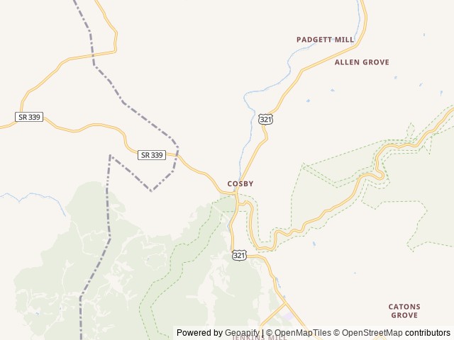 Map of Friendship Falls Campground location at Cosby, TN, United States