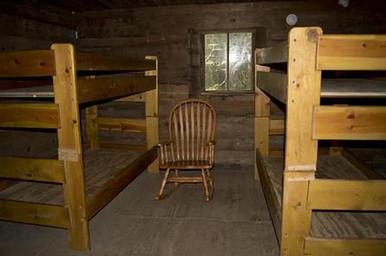 Bunkbeds inside cabin