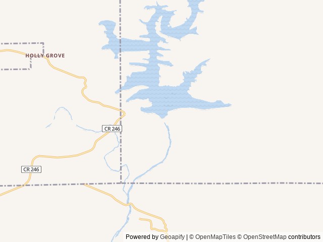 Map of Cossatot Reefs location at Gillham, AR, United States