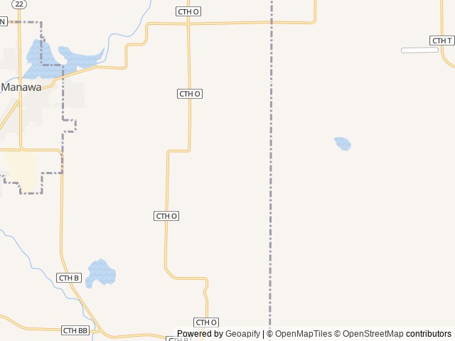 Map of Cedar Springs Golf Course & Campground location at Manawa, WI, United States