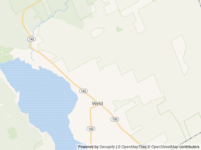 Map of Mount Blue State Park location at Weld, ME, United States
