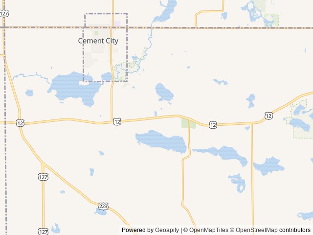 Map of CreationView Campground location at Cement City, MI, United States