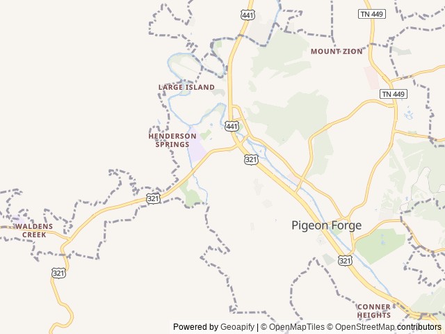 Map for Fleetwood Bounder near Pigeon Forge, TN