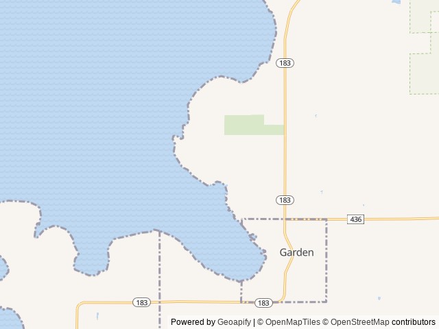 Map of Bay Ridge RV Park location at Garden, MI, United States
