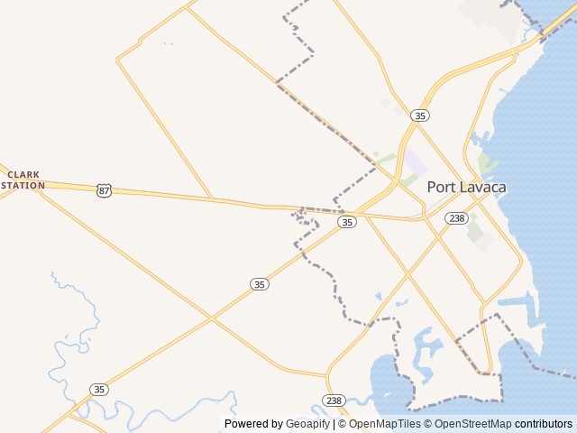Map of Port Lavaca RV Park location at Port Lavaca, TX, United States