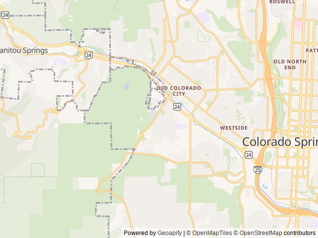 Map of Goldfield RV Park location at Colorado Springs, CO, United States