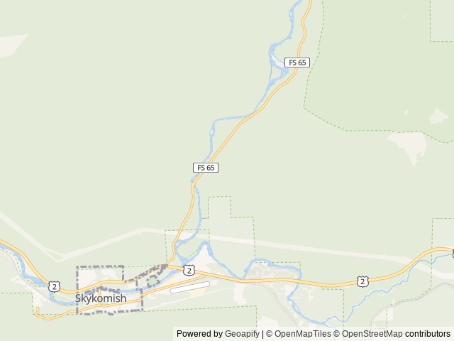 Map of Beckler River Campground location at Skykomish, WA, United States