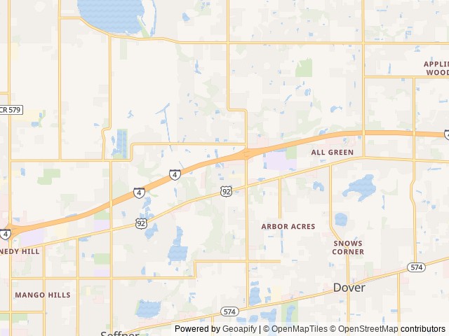 Map of Tampa East location at Dover, FL, United States