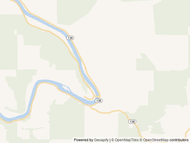 Map of Tyee Campground - Umpqua River location at Roseburg, OR, United States