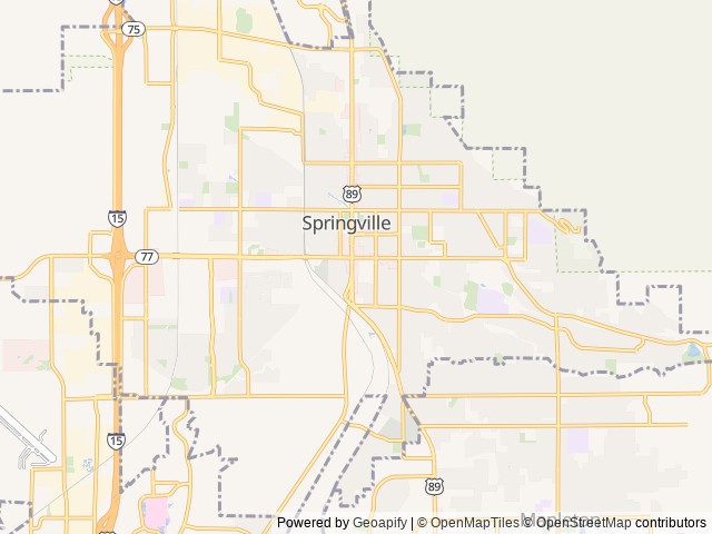 Map of Jolley's Ranch Campground location at Springville, UT, United States