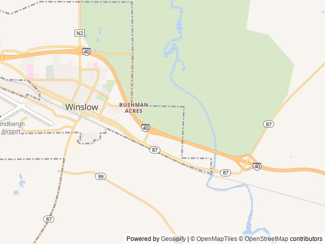 Map of Love's RV Hookup-Winslow AZ 971 location at Winslow, AZ, United States