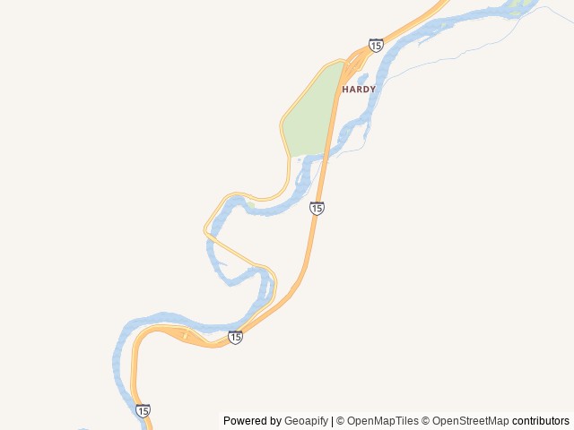 Map of Prewett Creek RV Park & cabins location at Cascade, MT, United States