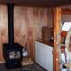BUCK PARK CABIN - interior showing stove and bunk beds