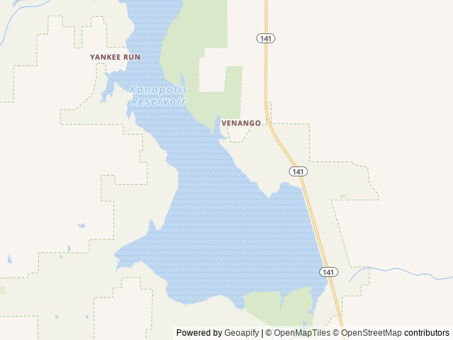Map of Venango Park location at Marquette, KS, United States