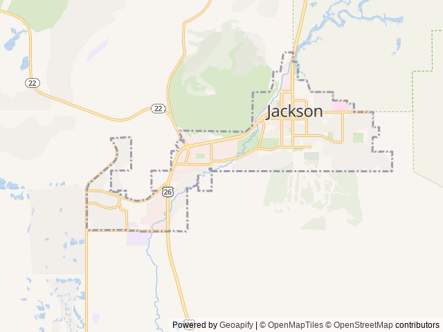 Map of The Virginian RV Park location at Jackson, WY, United States