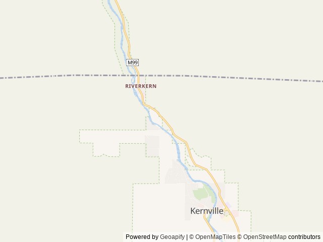 Map of Kern River’s Edge Campground Retreat location at Kernville, CA, United States