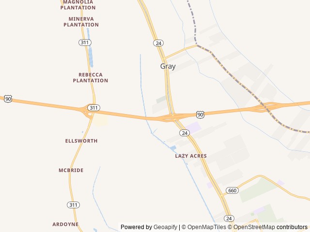 Map of Houma Area Convention & Visitors Bureau location at Houma, LA, United States