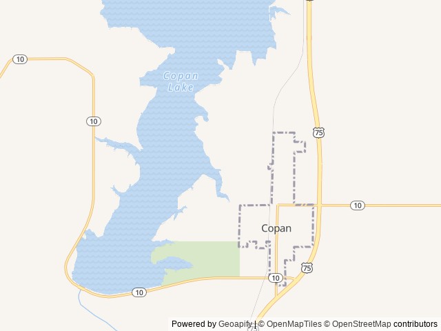 Map of Washington Cove location at Copan, OK, United States