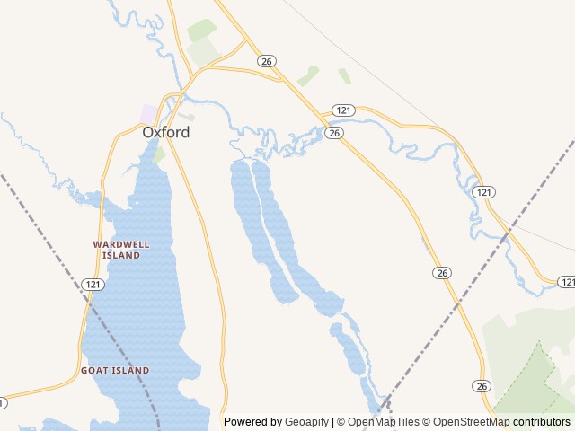 Map of Two Lakes Campground location at Oxford, ME, United States