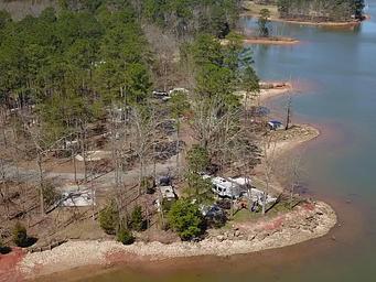 Aerial view of sites 42 through 47.