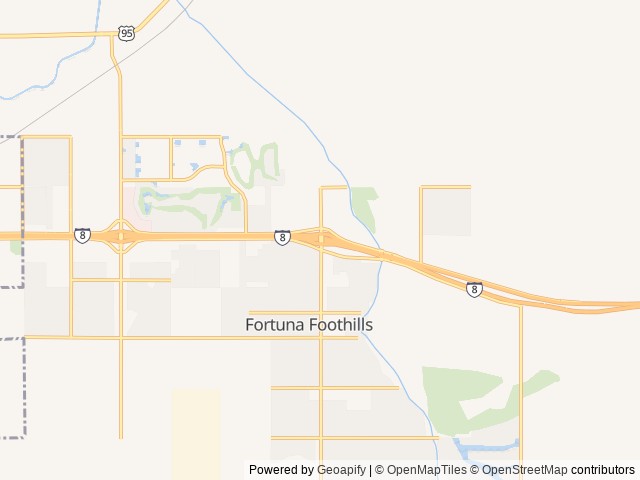 Map of Foothill Village RV Resort location at Yuma, AZ, United States