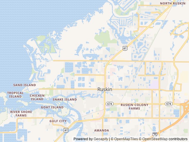 Map of Lone Pine RV Park (Age Restricted 45+) location at Ruskin, FL, United States