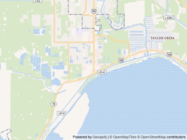 Map of Okeechobee KOA Resort location at Okeechobee, FL, United States